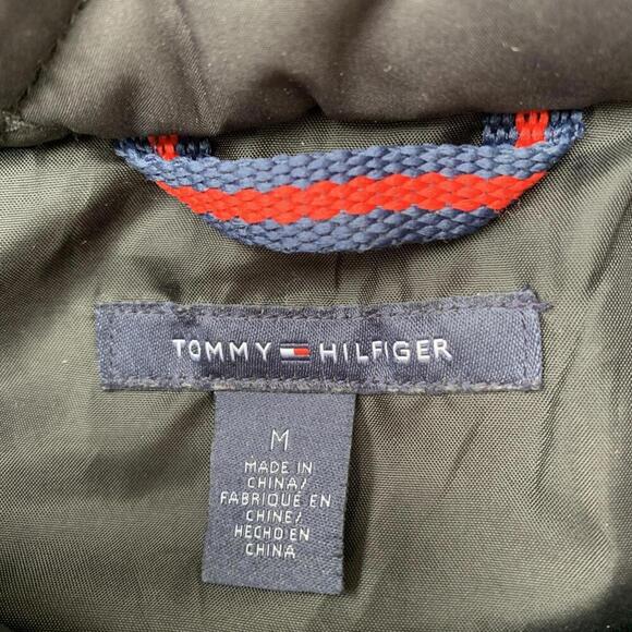 Tommy Hilfiger Quilted Jacket Black W Shoulder Patch Sz M Womens - Picture 5 of 7